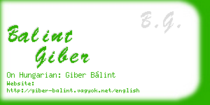 balint giber business card